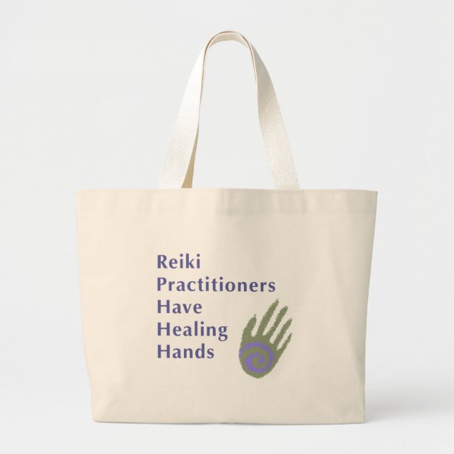 Reiki Practitioner haben heilende Hände Jumbo Stoffbeutel (Vorne)