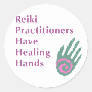 Reiki Practitioner haben heilende Hände Runder Aufkleber