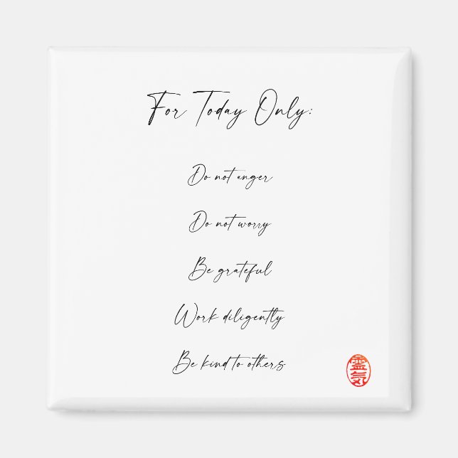 Reiki Prezepts, Principles Magnet (Vorne)