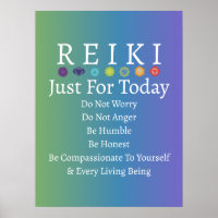 Reiki Principles hält Gradient Green zu Lila