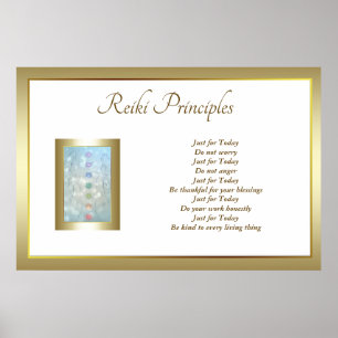 Reiki Principles Healing Hands Design Poster