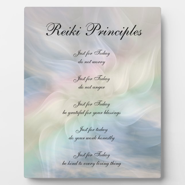 Reiki Principles Mandala Blume Fotoplatte (Vorderseite)