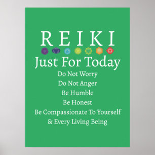Reiki Principles PEmpfangs Green Poster
