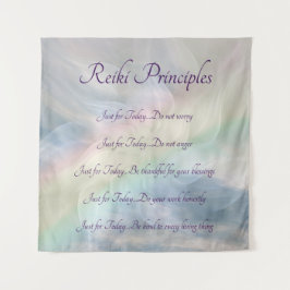 Reiki Principles Rainbow Mandala Design Wandteppich