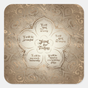 Reiki Principles - Reiki Prets Golden Sheer Quadratischer Aufkleber