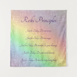 Reiki Prinzip-Regenbogen-Mandalaentwurf Wandteppich