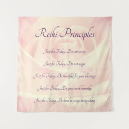 Reiki Prinzip-rosa Rosenentwurf Wandteppich
