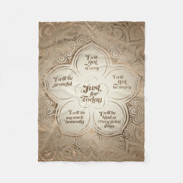 Reiki Prinzipien - Reiki Gebot-goldenes bloßes Fleecedecke (Vorderseite)