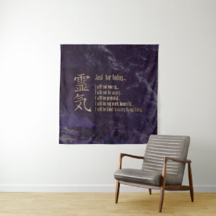 Reiki Prinzipien - Reiki Gebote Wandteppich