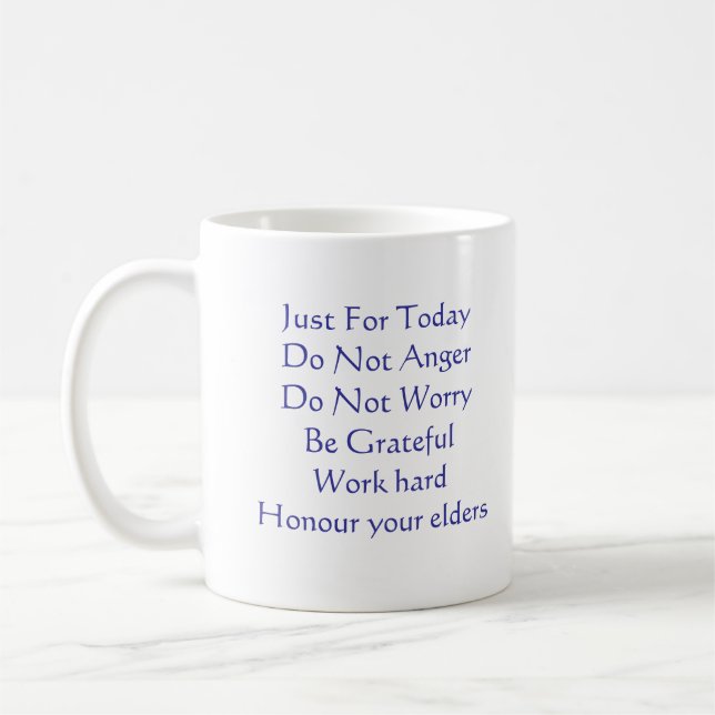 Reiki Prinzipien Tasse (Links)