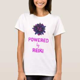 *~* Reiki rosa lila Kristallbereich-Frauen weiß T-Shirt