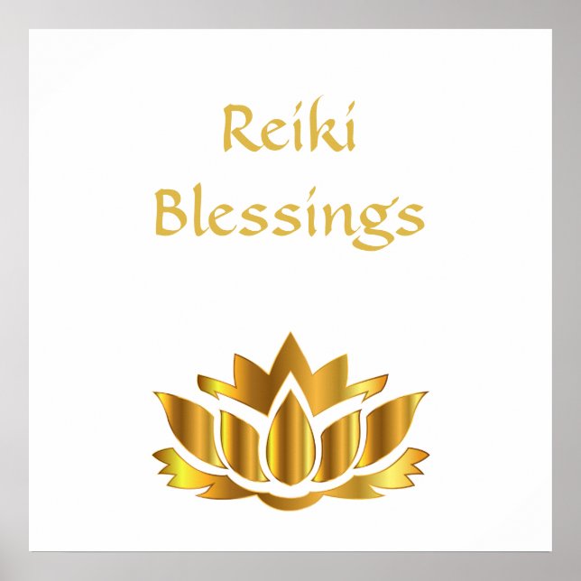 Reiki Sessings White/Gold Poster (Vorne)