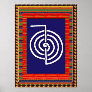 REIKI Symbol heilende KUNST Yoga: cadeau gießen Poster