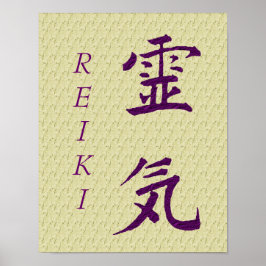 Reiki-Symbol in Lila Poster