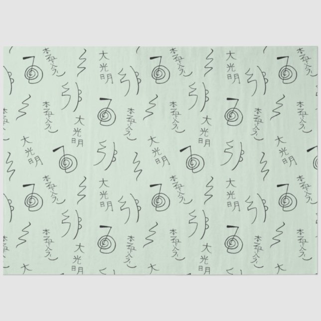 Reiki Symbols Pattern - Reiki Healing Seidenpapier (Vorderseite)