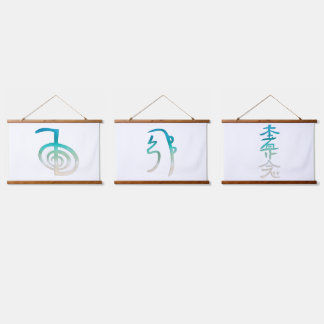 Reiki Symbols Tapestry Wall Art Wandteppich Mit Holzrahmen
