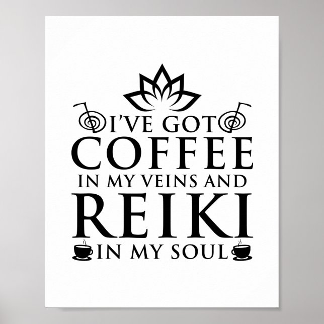Reiki und Kaffee | Reiki Master Esoteric Reiki Ges Poster (Vorne)