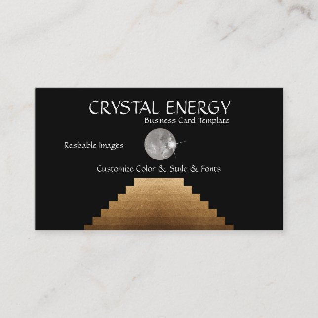 Reiki und Stairs Energy Crystal Business Card Visitenkarte (Vorderseite)