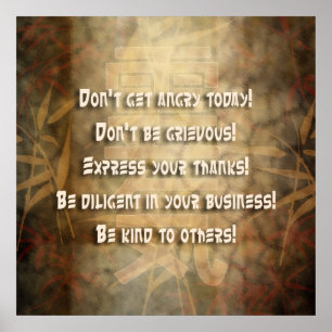 REIKI Usui Grundsätze Poster