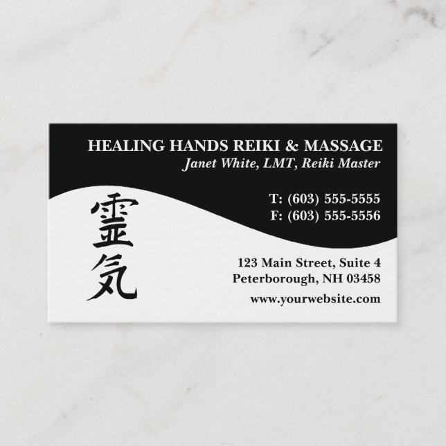 Reiki Vorlagenpraktiker-Visitenkarten Visitenkarte (Vorderseite)