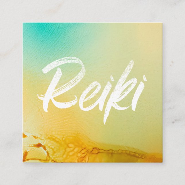 *~* Reiki VorlagenReiki Praktiker-Energie-Heiler Quadratische Visitenkarte (Vorderseite)