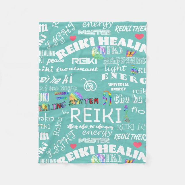 Reiki Words Reiki Blanet Fleecedecke (Vorderseite)