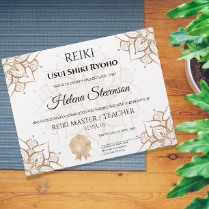Reiki Yoga-Abschlusszeugnis