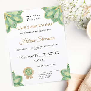 Reiki Yoga-Abschlusszeugnis