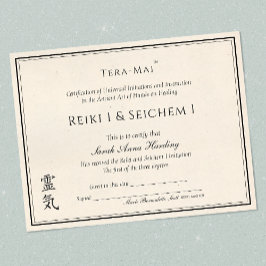 Reiki Yoga-Abschlusszeugnis