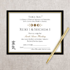 Reiki Yoga Certificate of Completion Award