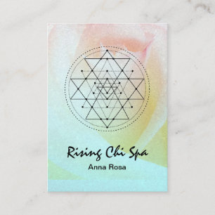*~* Reiki Yoga Rose Glitzer Heilige Geometrie Visitenkarte