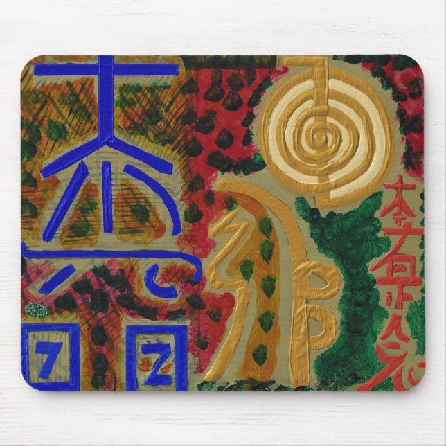 Reiki Zeichen für das Heilen des Glück-n Mousepad (Vorne)