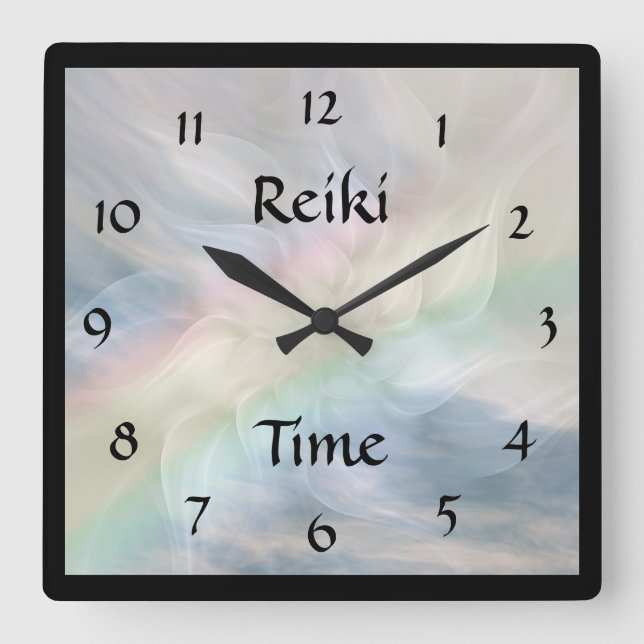 Reiki Zeit Quadratische Wanduhr (Vorderseite)