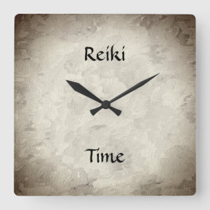 Reiki Zeit Quadratische Wanduhr