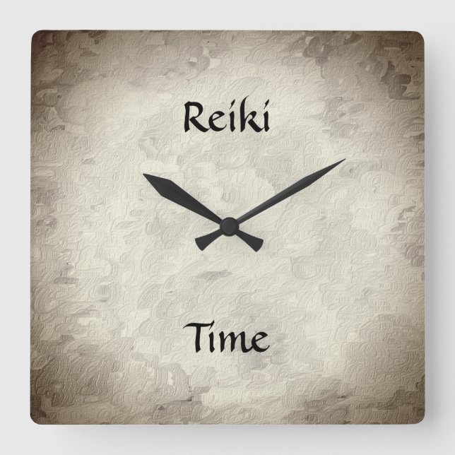 Reiki Zeit Quadratische Wanduhr (Vorderseite)