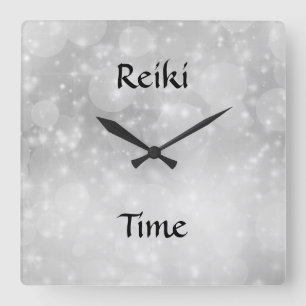 Reiki Zeit-Silber-Schein Quadratische Wanduhr