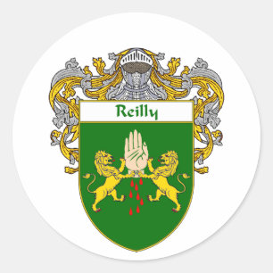 Reilly Coat of Arms (Mantled) Runder Aufkleber