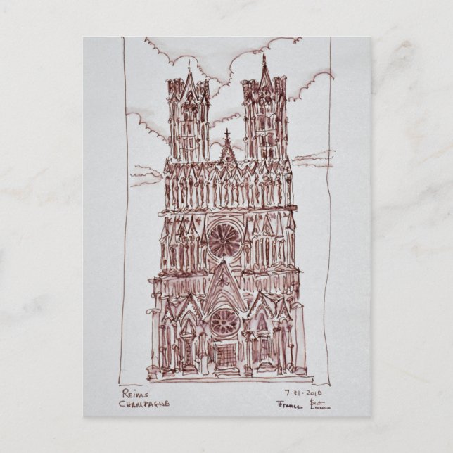 Reims Cathedral | Region Champagne, Frankreich Postkarte (Vorderseite)