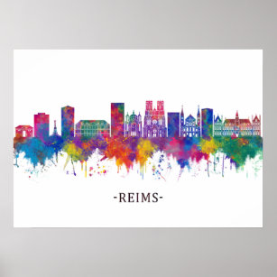 Reims France Skyline Poster