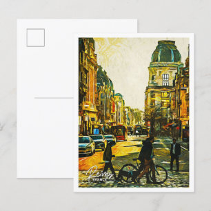 Reims Frankreich Schöne Öl Paint City Postkarte