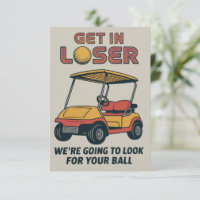 Rein mit Verlierer Vintage Lustiger Golfwagen Golf