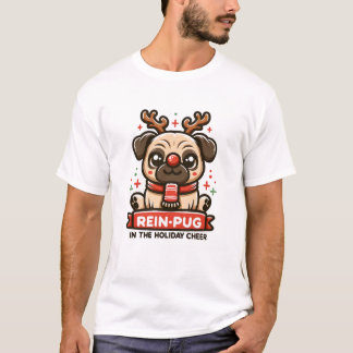 Rein Mops im Feiertagsjubeln T-Shirt