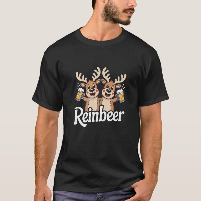 Reinbeer Cute Reindeer Beer Lovers Premium  T-Shirt (Vorderseite)
