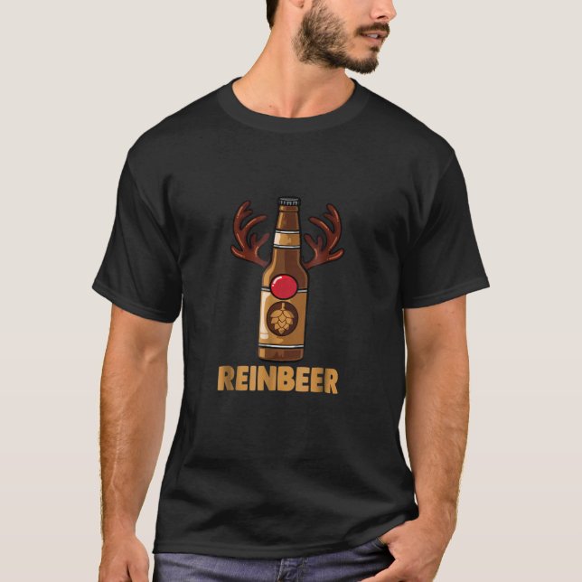 Reinbeer Funny Christmas Reindeer Beer Lover Holid T-Shirt (Vorderseite)