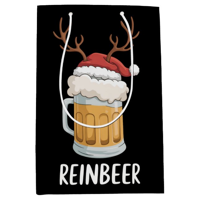 Reinbeer Funny Couples Christmas Matching Holiday  Mittlere Geschenktüte (Vorderseite)