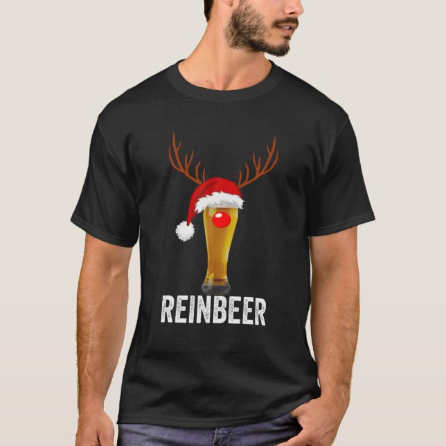 Reinbeer Reindeer Beer Christmas Pajama For Beer L T-Shirt (Vorderseite)