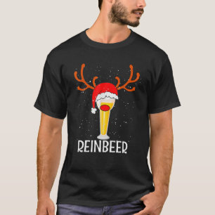 Reinbeer Santa Claus Reindeer Beer Funny Weihnacht T-Shirt