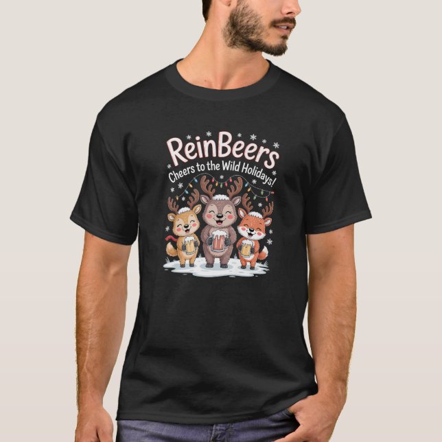 ReinBeers Funny Christmas Beer Reindeer Animal Pre T-Shirt (Vorderseite)