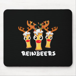 Reinbeers Funny Reindeer Beer Christmas Drink X Mousepad