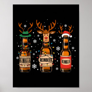 Reinbeers Funny Reindeer Beer Christmas Drink X Poster